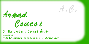 arpad csucsi business card
