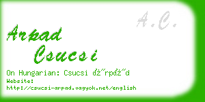 arpad csucsi business card